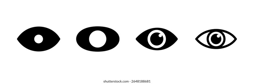 Eye icon set. Eye vector icon. Look and Vision icon. 