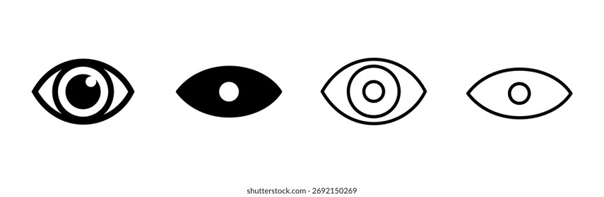 Conjunto de iconos de ojo. Icono de Vector de ojos. Icono de la mirada y la visión. 