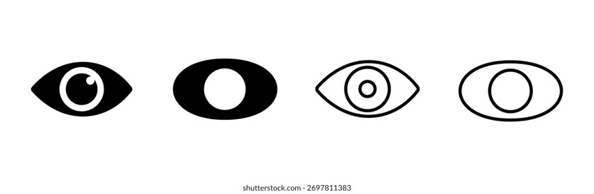 Augensymbolsatz. Augenvektorsymbol. Aussehen und Vision-Symbol. 
