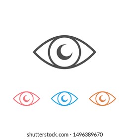 Eye icon set vector, on white background 