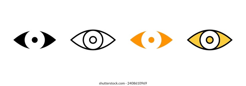 Eye icon set vector. Eye sign and symbol. Look and Vision icon. 