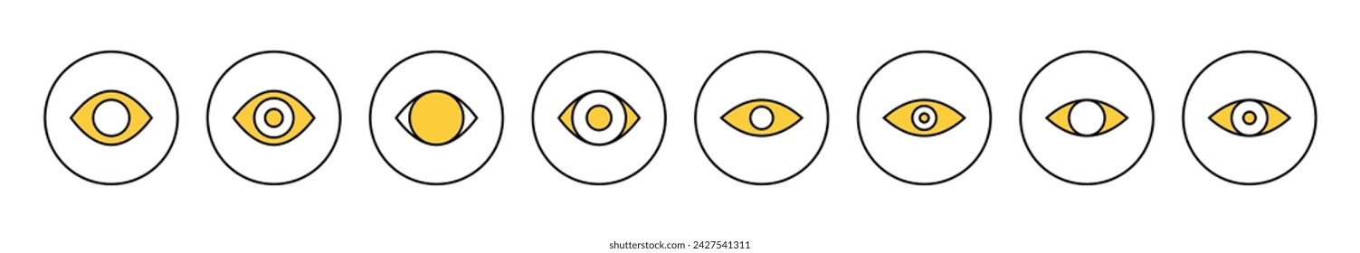 Augensymbol-Set-Vektor. Augenzeichen und Symbol. Look and Vision-Symbol. 