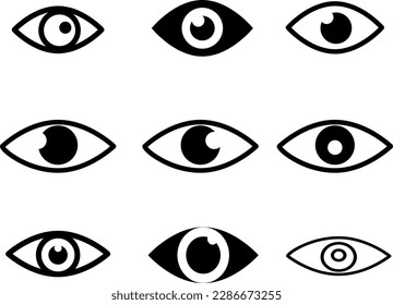 eye icon set, vector eye symbol illustration on white background..eps