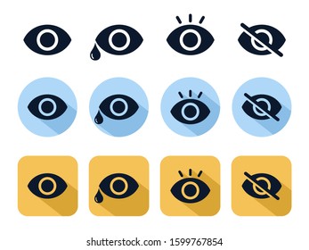 Eye icon set vector for web, software, application, and mobile