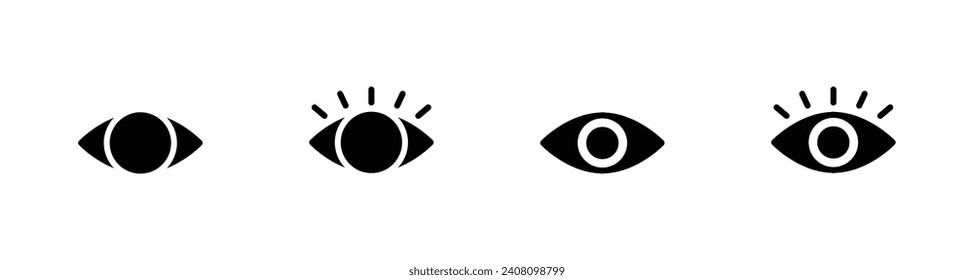 Eye icon set vector for web and mobile apps
