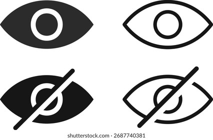 Augensymbolsatz. Symbolsammlung anzeigen. Sehsymbol