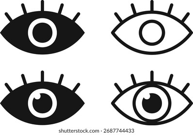 Eye icon set. View icons collection. Eyesight symbol