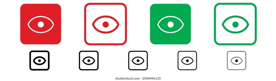 Eye icon set. vision icon, see view icons - eyesight symbol.