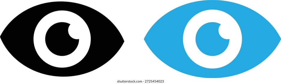 Augensymbolsatz. Visions- und Sehsymbole. Schild anzeigen. Optisches Design und Uhrendesign. 
Symbolsatz überwachen. Symbole im Augenblick. Sichtzeichen
