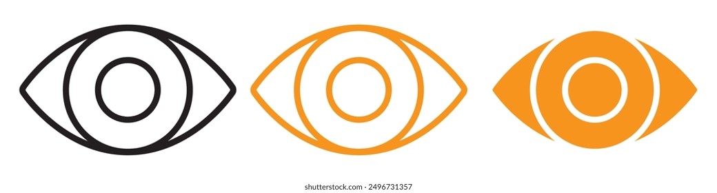 Conjunto de iconos de ojos Ilustraciones de percepción visual para optometría y atención médica