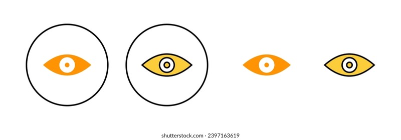 Eye icon set for web and mobile app. Eye sign and symbol. Look and Vision icon. 