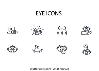 Eye Icon Set.Vector.Editable Stroke.Linear Style Zeichen für die Verwendung Web-Design, logo.Symbol Illustration.