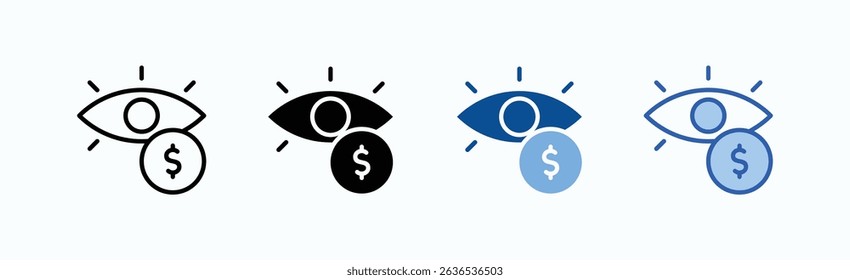 Eye Icon Sheet Multiple Style Collection Isolated Vector