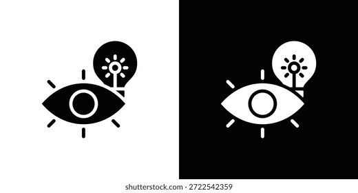 Conjunto de iconos de ojo de la hoja de Shopper Icon Negro y blanco