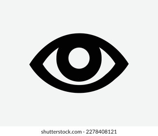 Vista de iconos oculares Ver Ver Vista de ojos Color blanco negro símbolo de la silueta símbolo del vector Clipart gráfico Ilustración Ilustración Pictograma