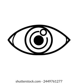 Eye icon sign age vector icon illustration isolated on square white background. Simple flat cartoon drawing.