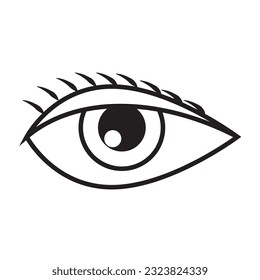 Eye icon sign flat. Editable stroke . Vector illustration EPS 10.
