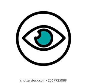 Eye icon sign flat illustration