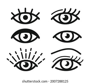 Eye icon sign set vector. 