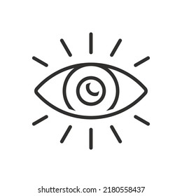 Icono ocular firmar línea delgada. ilustración