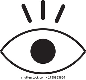 Icono ocular. Sencilla señal de icono negro en estilo plano 
aislado de fondo. 
Símbolo vector simple para el diseño de sitios web o botón a aplicación móvil. 
Ilustración vectorial.