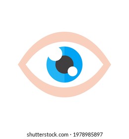 Eye icon. Simple flat eye design Vision care concept Wear glasses for a clear vision.