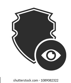 eye icon and simple objects. Vector illustration