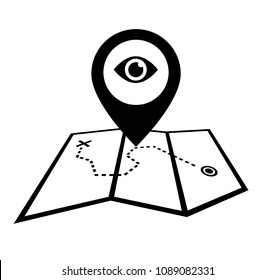 eye icon and simple objects. Vector illustration