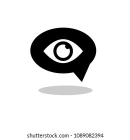 eye icon and simple objects. Vector illustration