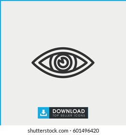 eye icon. simple outline eye vector icon. on white background.