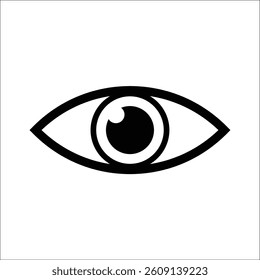 Eye Icon: A simple and representation of a human eye perfect for designs related to vision perception or awareness