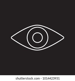 Eye icon. Simple eye sign in flat style isolated. Simple vector symbol for web site design or button to mobile app. Vector illustration.