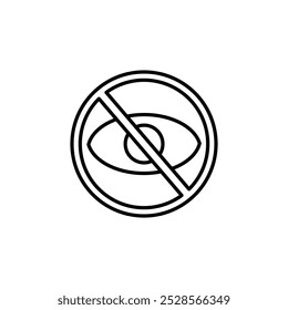 An eye icon with a slash, representing hidden or invisible content, typically used in privacy or interface-related contexts.