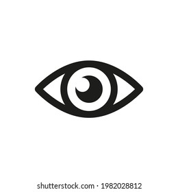 Eye icon. Social media content view, visibility symbol, watch or preview sign for web and mobile application design.