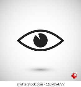 eye icon, stock vector illustration flat design style