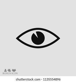 eye icon, stock vector illustration flat design style