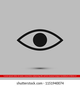 eye icon, stock vector illustration flat design style