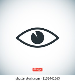 eye icon, stock vector illustration flat design style