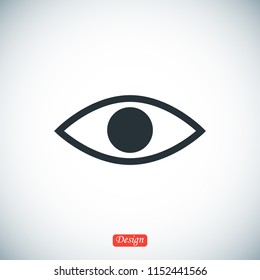 eye icon, stock vector illustration flat design style
