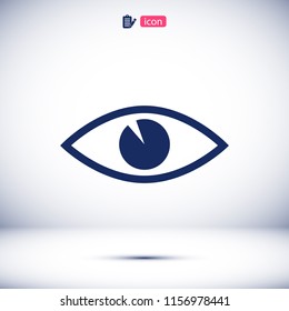 eye icon, stock vector illustration flat design style