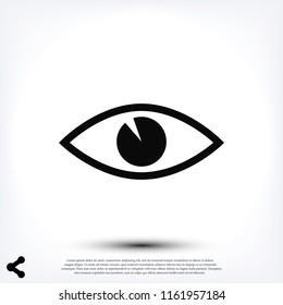 eye icon, stock vector illustration flat design style