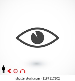 eye icon, stock vector illustration flat design style