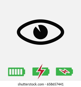 eye icon, stock vector illustration flat design style