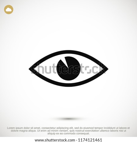 eye icon, stock vector illustration flat design style