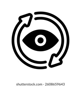 Eye icon surrounded by circular refresh arrows suggesting view reload action