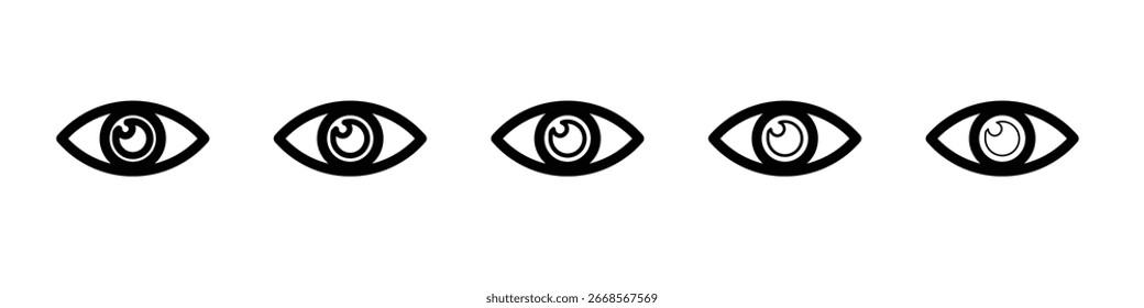 Icono de ojo Concepto de símbolo para Diseño web. icono de Vector de línea simple. ilustración de logotipo.