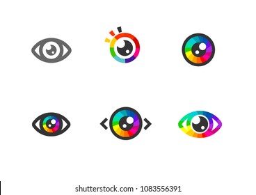 Eye icon - eye symbol. flat eye sign vector. colorful eye icons
