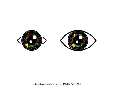 Eye icon - eye symbol. flat eye sign vector. colorful eye icons

