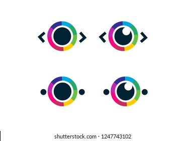 Eye icon - eye symbol. flat eye sign vector. colorful eye icons
