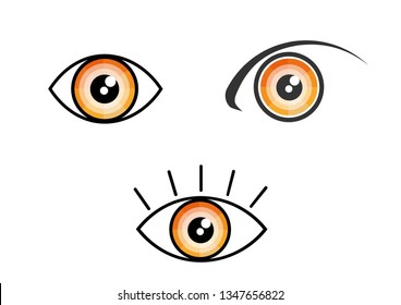 Eye icon - eye symbol. flat eye sign vector. colorful eye icons
